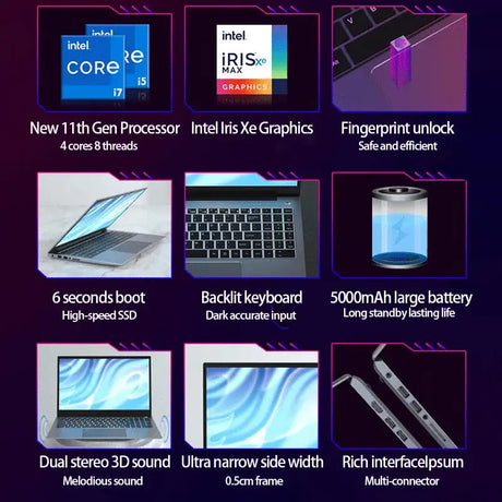 2024 New Ultraslim Dedicated Gaming Laptop 15.6 Inch Intel Core i7-1260+MX550 4Gvideo  NVIDIA   RAM Fingerprint office Notebook - Lootquake