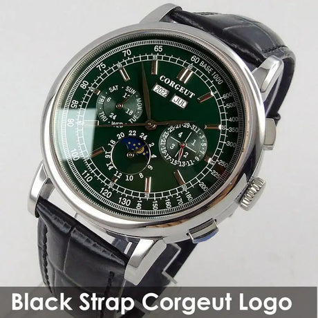 Corgeut Multi Functional Watch Automatic Mechanical Watch for Men 42mm Day Date Month Year Day/Night ST1655 Movt Polished Case - Lootquake