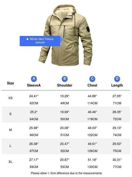 Winter Men's Warm Padded Jackets Fashion Men Fleece Lined Thermal Hooded Coats Men Mountain Ski Windbreaker Jackets Clothing - Lootquake