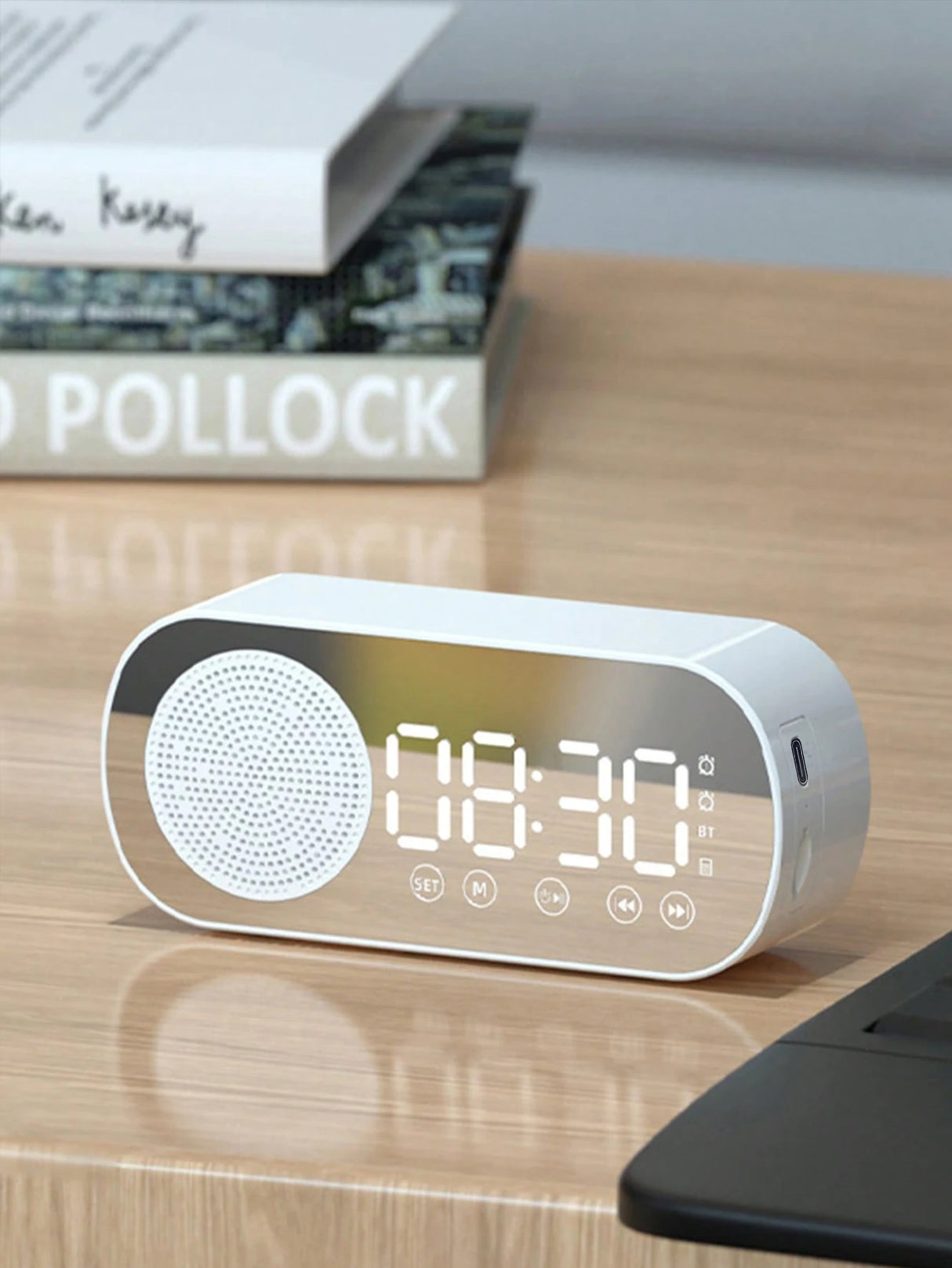 Enceinte Bluetooth sans fil, caisson de basses multifonction, mini réveil intelligent avec IA