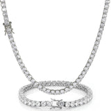 Hip Hop Jewelry Brass Setting CZ Tennis Chain Necklace Gold/Silver Color Iced Out AAAAA Cubic Zirconia Chain - Lootquake