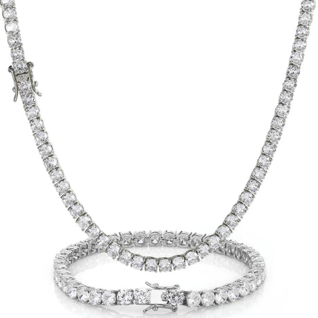 Hip Hop Jewelry Brass Setting CZ Tennis Chain Necklace Gold/Silver Color Iced Out AAAAA Cubic Zirconia Chain - Lootquake