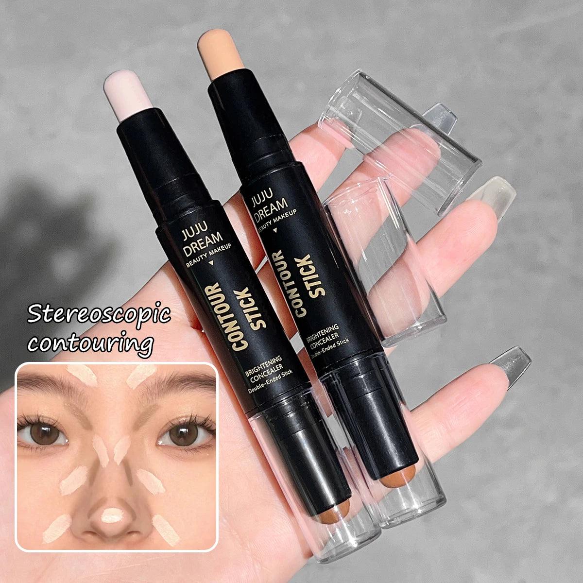 Double Ended Dual Purpose High Light Trimming Stick Three Dimensional Contour Nose Shadow Facial Shape Brighten and Trim