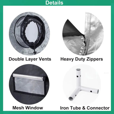BEYLSION Hot Sell GrowBox Growing Tent 600D Growth Room Box For Indoor Plants Growing Home Greenhouse Tent Growing Plants - Lootquake