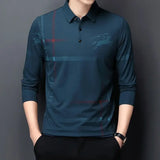 Polos de negocios formales estampados para hombre, sudaderas holgadas de corte regular, ropa de calle de algodón, tendencias de moda 2024 a granel