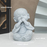 Buddha Stone Statue Little Buddhist Monks Tibetan Buddhism Figurines Zen Garden Ornament Meditation Home Aquarium Decoration