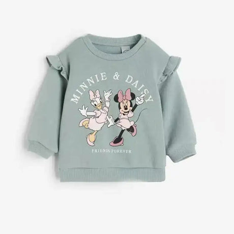 Kids Long Sleeve Outfits Minnie Print Sweatshirt +Pants 2 Piece Set Baby Girls Spring Autumn Clothing Cute Hoodies Trousers Suit - Lootquake