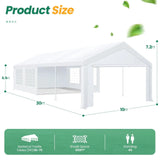 10 x 30 Canopy Tent Heavy Duty, 10x30 Party Tent with Removable Sidewalls & 4 Built-in Sandbags, Wedding Tent UV 50+，Waterproof - Lootquake