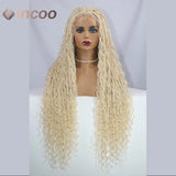 613 Blonde & Burgundy Butterfly Braids Wig | 36" Full Lace | Goddess Locs & Box Braids