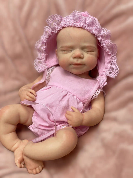 13Inch Close Eyes Pascale Solid Silicone Reborn Baby Girls With Princess Cloth Washable Soft Touch Handmade Bebe Reborn Girl - Lootquake