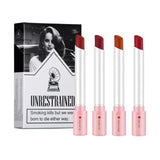 Juego de 4 labiales de cigarrillos, brillo labial mate de larga duración, resistente al agua, tubo de lápiz labial color piel, maquillaje cosmético.