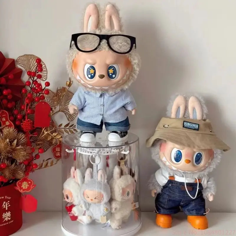 Labubu Pendant Display Box Rotating Transparent Labubu Doll Handmade Storage Display Stand Decorat Ornaments Collection Gifts
