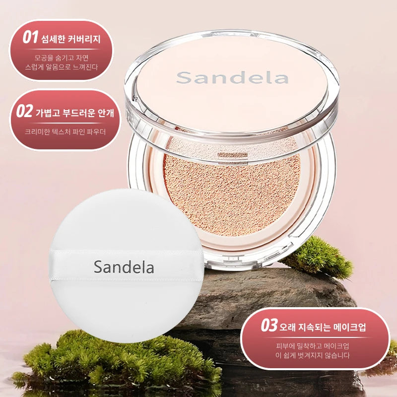 Base de maquillaje hidratante mate y sedosa de SANDELA, de larga duración, con cojín de aire, crema BB y CC en cojín