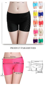 Belly Dance Safety Shorts Women's Belly Dance Clothes Leggings Tight-fitting Stretch Safety Pants with Diamonds Short Pants