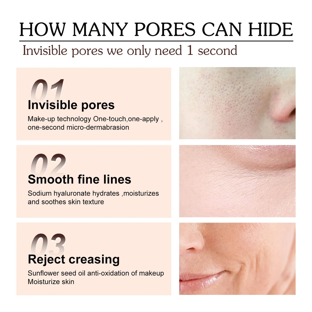 Prebase de maquillaje en barra Invisible Pore Stick Herramientas y accesorios de maquillaje femenino No se arruga Resistente al agua Duradero Sin separación Elf Makeup