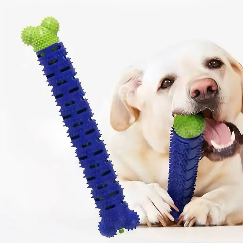 Cepillo de dientes de goma para perros, masajeador de limpieza de grado alimenticio, juguete masticable para limpiar los dientes de mascotas con una ligera fuerza de mordida.