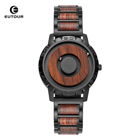 EUTOUR-Men's Solid Wood Magnetic Watch Luxury Sports Quartz Waterproof Watch Original Fashion Business Casual Watch - Lootquake