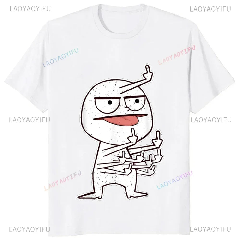 Middle Finger Funny Maniac Printed Man T Shirt Loose Casual Fashion Harajuku Hip Hop T-shirt Hipster Streetwear Comfort Clothing - Lootquake