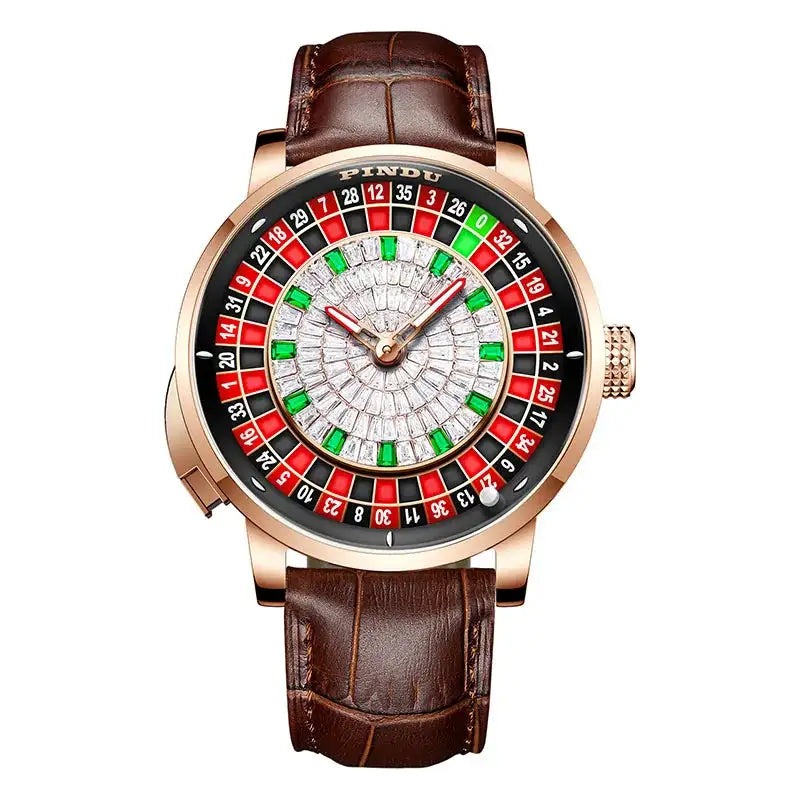 Pindu Player Gambling Series Men's Watch European Roulette Poker Game Fully Automatic Mechanical Sports Design Party Watch - Lootquake