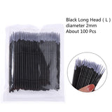 Lot de 100 micro-brosses professionnelles jetables pour extensions de cils, pour maquillage, mascara, pinceaux de maquillage