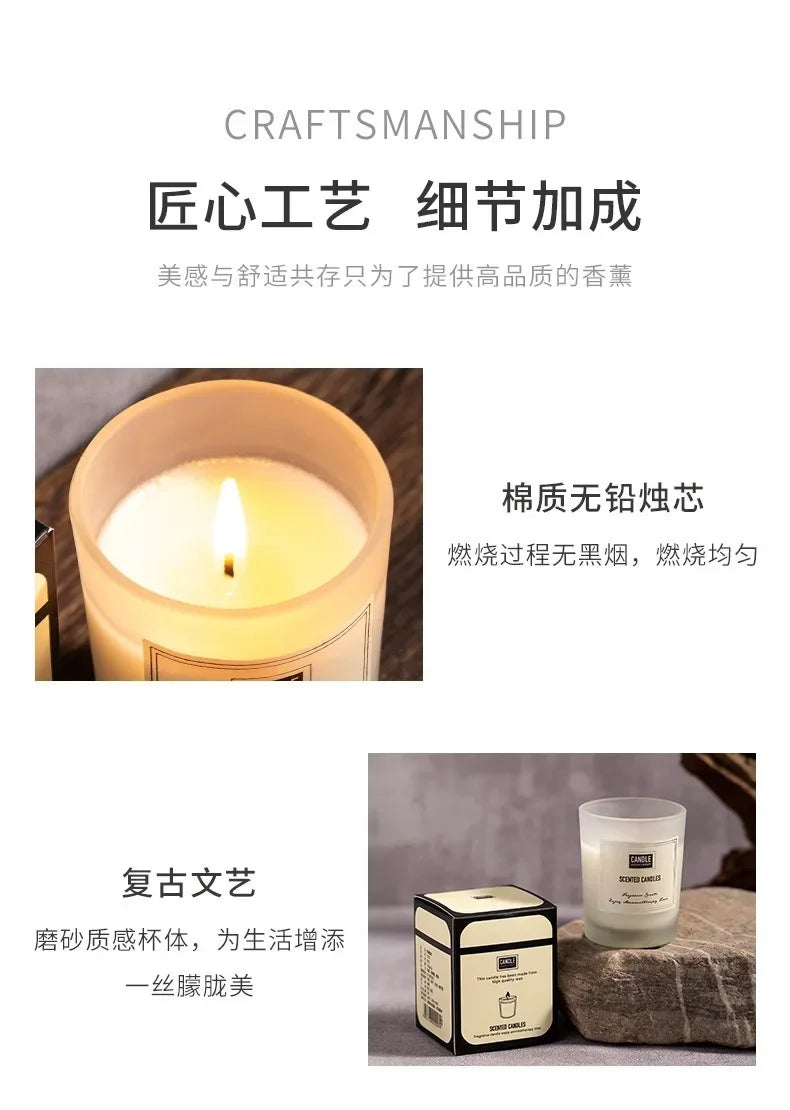 1 vela de aromaterapia con aroma a planta europea moderna para sala de estar, dormitorio, purificación del aire, fragancia duradera, decoración de vasos.