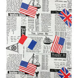 Tela estampada de periódico, tela acolchada de algodón y lino para costura DIY, mantel, cojín, mantel individual, bolsa de almacenamiento, materiales para manualidades
