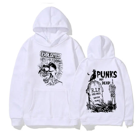 Rock Band The Exploited Not Dead Pullover Hoodie Men's Fashion Hip Hop Sweatshirts Unisex Punk Retro Oversized Hoodies Streetwea - Lootquake