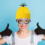 Halloween Cosplay Costumes Small Yellow Hat Knitted Hat Gloves Cos Suit Props Party Show Parent-child Gift Novelty Glasses Kids