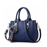 Embroidery Messenger Bags Women Leather Handbags Bags for Women Sac a Main Ladies hair ball Hand Bag - Lootquake