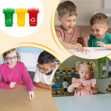 Cubo de basura de juguete, mini camión de basura, contenedor de juguetes, latas para niños, clasificación en la acera en miniatura, vehículos de reciclaje, contenedores de escritorio, juego, niño pequeño, empujar