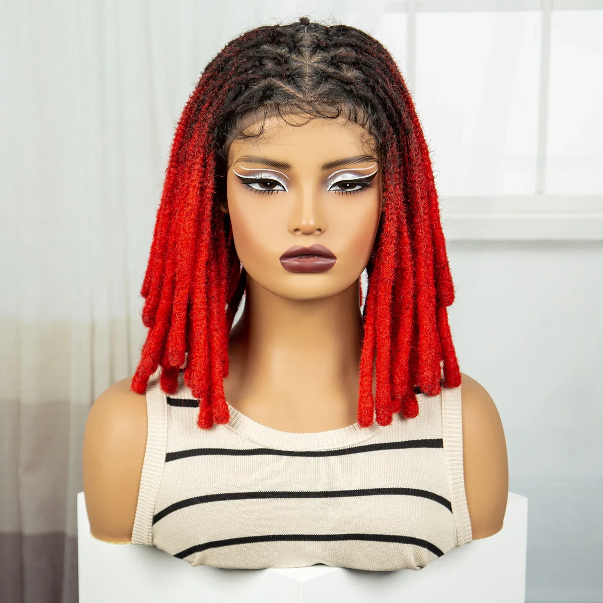 Blue Faux Locs & Knotless Braids Wig | Full Lace | Baby Hair | Dreadlock Style