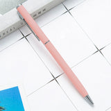 100 Pcs New Advertising Pen Free Custom LOGO Metal Ballpoint Pen Lettering Name Wholesale Hotel Gift Pen Office Supplies