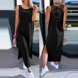 Womens Summer Dress Long Dress Casual Loose Maxi Dresses Beach Outfit 2024 Resort Women Summer Dress Sleeveless Large Nightshirt - Lootquake