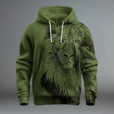 2024 Funny 3D Lion Printed Hoodies For Men Fashion Loose Sweatshirts Street Trend Harajuku Men's Clothes Autumn New Pullover - Lootquake