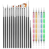 LINMANDA Nail Dotting Tools Nail Art Brushes Set Gel Polish Acrylic Nail Brus Nail Design Tools Nail Brushes for Nail Art