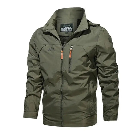 New Functional Waterproof Jacket Men's Autumn Casual Rainproof Detachable Cap Work Coat Hiking Mountain Windproof Windbreaker - Lootquake