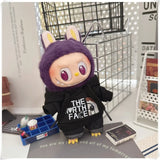 Vêtements de poupée Labubu, ensemble sweat à capuche et pantalon tendance, accessoires pour poupées Labubu Idol V1 V2, peluche universelle de 15/17 cm