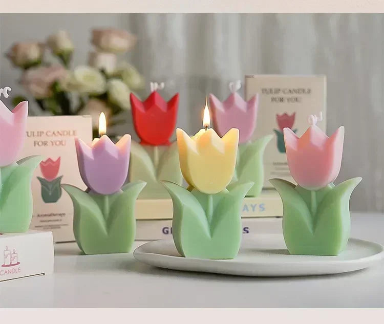 Exquisite Tulip-Fragrance Candles: Ideal Wedding Keepsakes, Luxurious Home Ambiance & Heartfelt Birthday Presents for Women