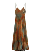 2023 New Women's Elegant Sexy Long Dress V-neck Open-back Rainbow Printing Tank Dress Sleeveless Summer Fashion - Lootquake