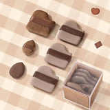 6PCS Chocolate Makeup Blender Cosmetic Puffs Air Cushion Foundation Sponge Loose Powder Puff Fit The Face Cosmetic Beauty Tools