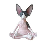 Estatua de Buda Gato Esfinge: Escultura de meditación y yoga para decoración de jardín, arte fantástico y adorno de gato feliz