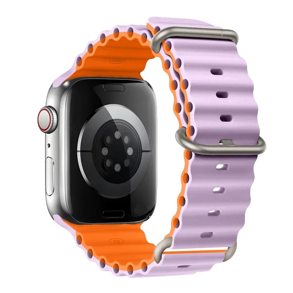 Correa de silicona para reloj de 44 mm, 40 mm, 49 mm, 45 mm, 41 mm y 38 mm, accesorio para iWatch Ultra 2 series 7, 6, 5, SE, 8 y 9