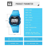 SKMEI Transparent TPU Strap Ladies Wristwatch Shockproof Back Light Display Stopwatch Digital Watches Women 2056 reloj mujer - Lootquake