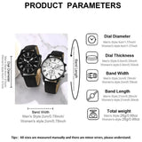 2PCS Set Couple Fashion Casual Leather Watches Ladies Simple Dial Quartz Wristwatches Dress Clock Montre Femme - Lootquake