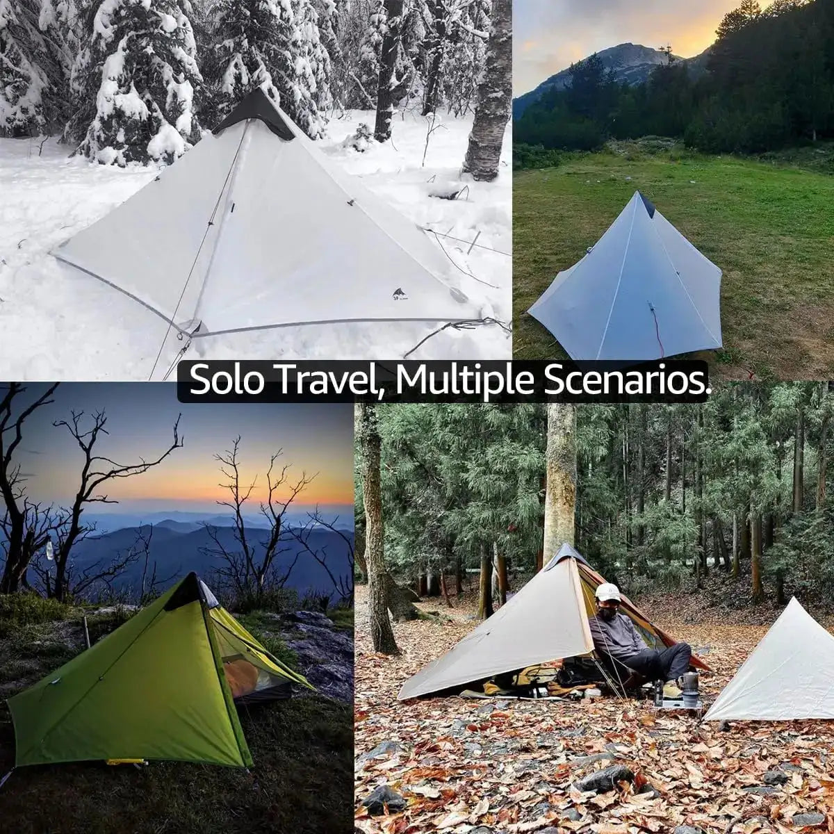 3F UL Gear Lanshan1 Ultralight Tent 3/4 Season Portable Backpacking Tent for 1p Double Layer Tent for Camping, Climbing, Hiking - Lootquake