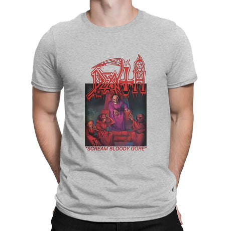 Funny Death Scream Bloody Gore T-Shirt Men Round Neck 100% Cotton T Shirts Sabbath Short Sleeve Tee Shirt Gift Tops - Lootquake