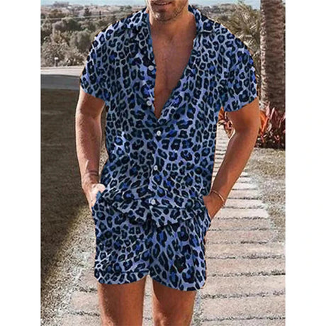 Leopard Print Shirt For Men Short Sleeve Male T-shirt Tops Summer Casual All-match Hawaiian Beach Shirts Mens Plus Size Tees - Lootquake