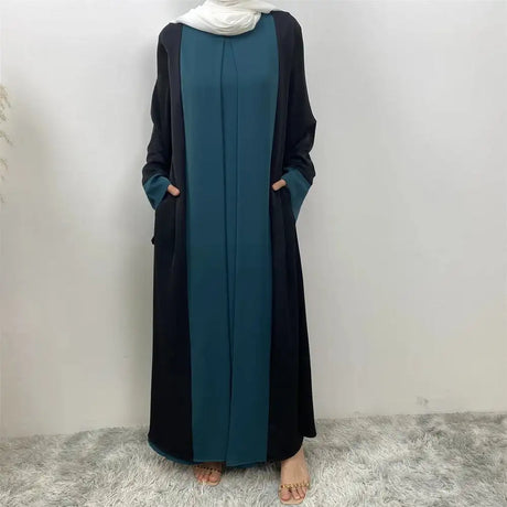 Eid Muslim Party Dress for Women Ramadan Abaya Fake 2 Piece Long Dress Morocco Vestidos Largos Dubai Turkey Robe Jalabiya 2024 - Lootquake