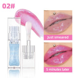 QIBEST Lip Oil Magic Warm Color Changing Lipstick Balm Lip Glaze Transparent Moisturizing Lipgloss Shiny Glitter Lips Cosmetics