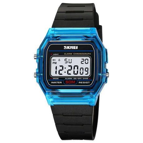 SKMEI Transparent TPU Strap Ladies Wristwatch Shockproof Back Light Display Stopwatch Digital Watches Women 2056 reloj mujer - Lootquake